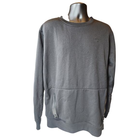 Volcom Skull Sweatshirt Mens Large Zip Pockets Quilted Panels Streetwear Graphic - Picture 8 of 12